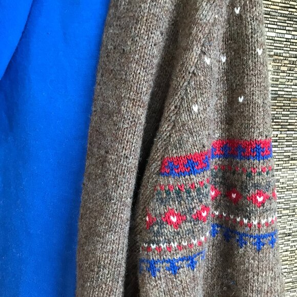 Upcycled Hoodie, Reindeer Sweater Sleeves, L-XL: Christmas Sweatshirt Jacket - Picture 12 of 12